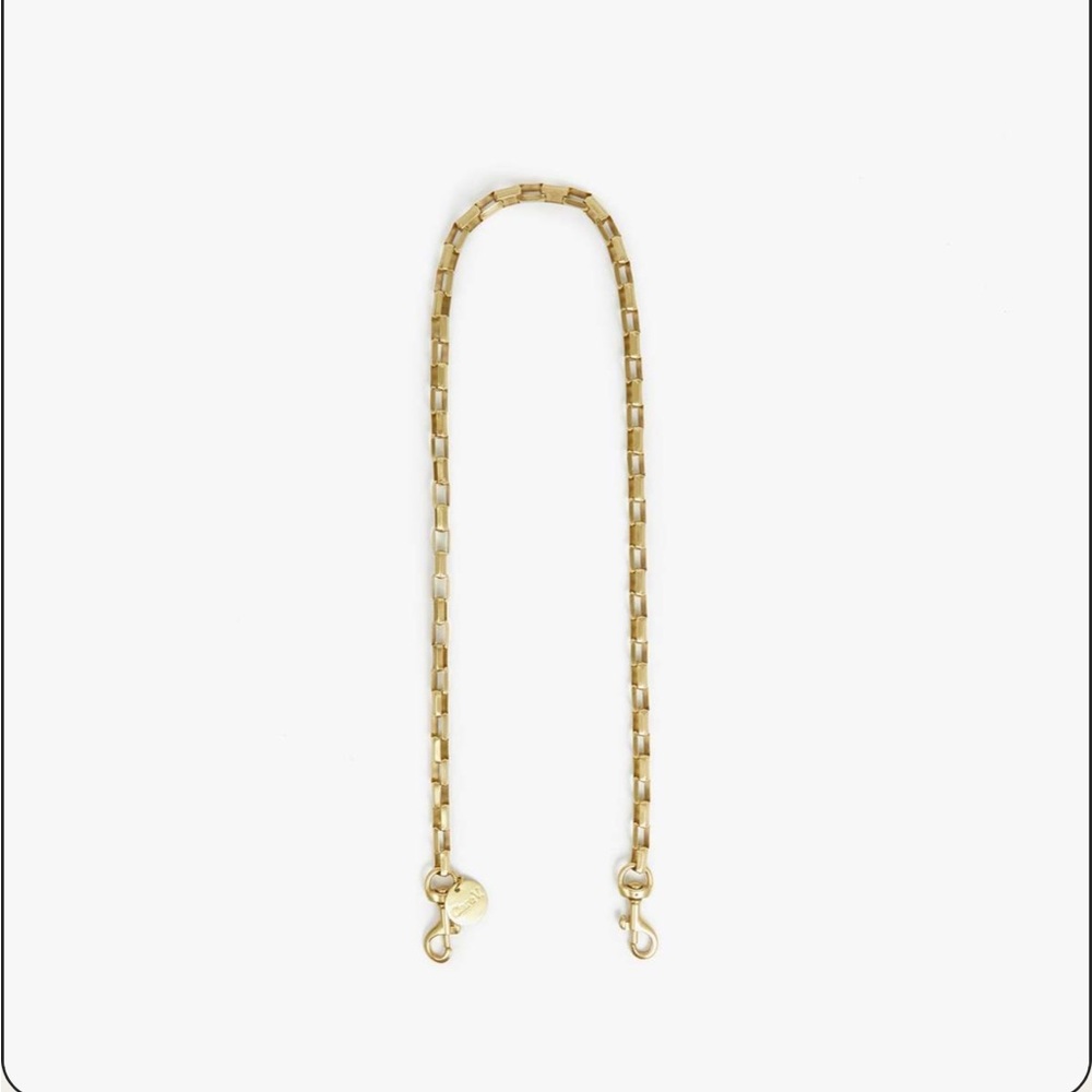 Clare V Brass Shoulder Box Chain Strap